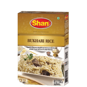 Prepare aromatic and flavorful rice dishes with Shan Bukhari Rice Masala – 45g. This expertly blended Pakistani spice mix is designed to bring out the rich taste, balanced spices, and authentic aroma of traditional Bukhari-style rice. Perfect for small family meals, it ensures consistent and delicious results every time. Focused Keyword: Shan Bukhari Rice Masala 45g Tags: Shan, Bukhari Rice Masala, 45g spice pack, Pakistani rice seasoning, traditional rice recipe, aromatic spices, masala pk
